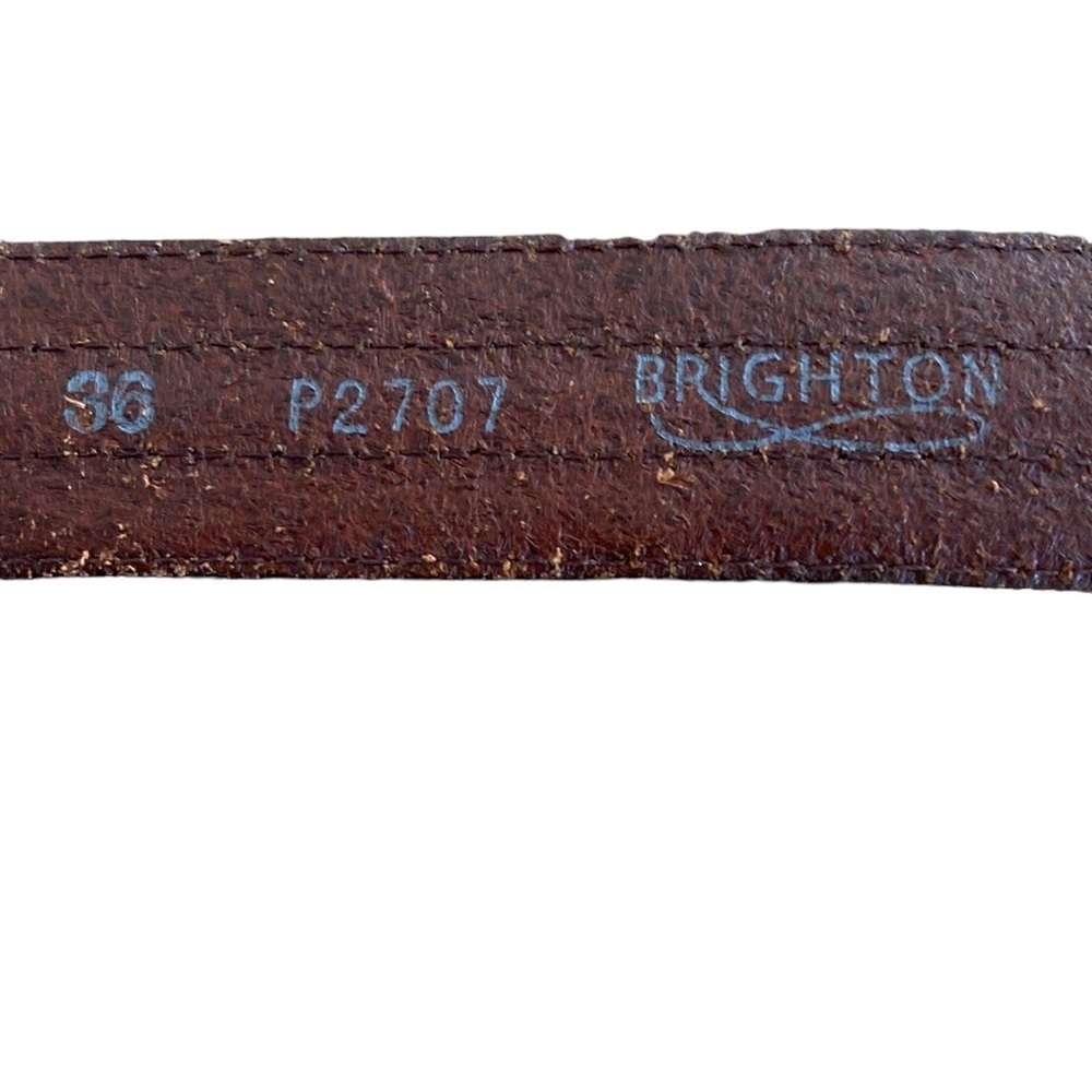 Belt Brighton Camden brown double braided leather belt with Brass buckle. 5 hole - Picture 4 of 12
